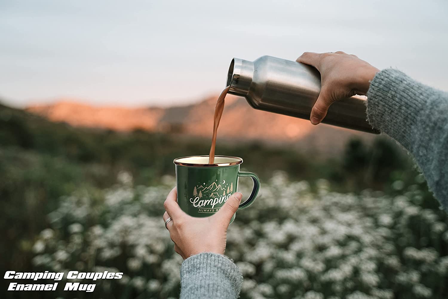 Travel Camping Holiday Enamel Tea Cup