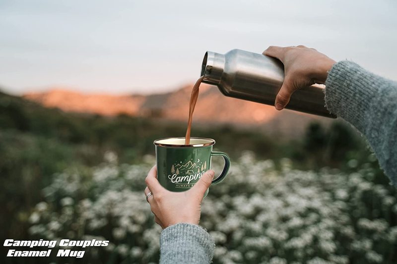 Travel Camping Holiday Enamel Tea Cup