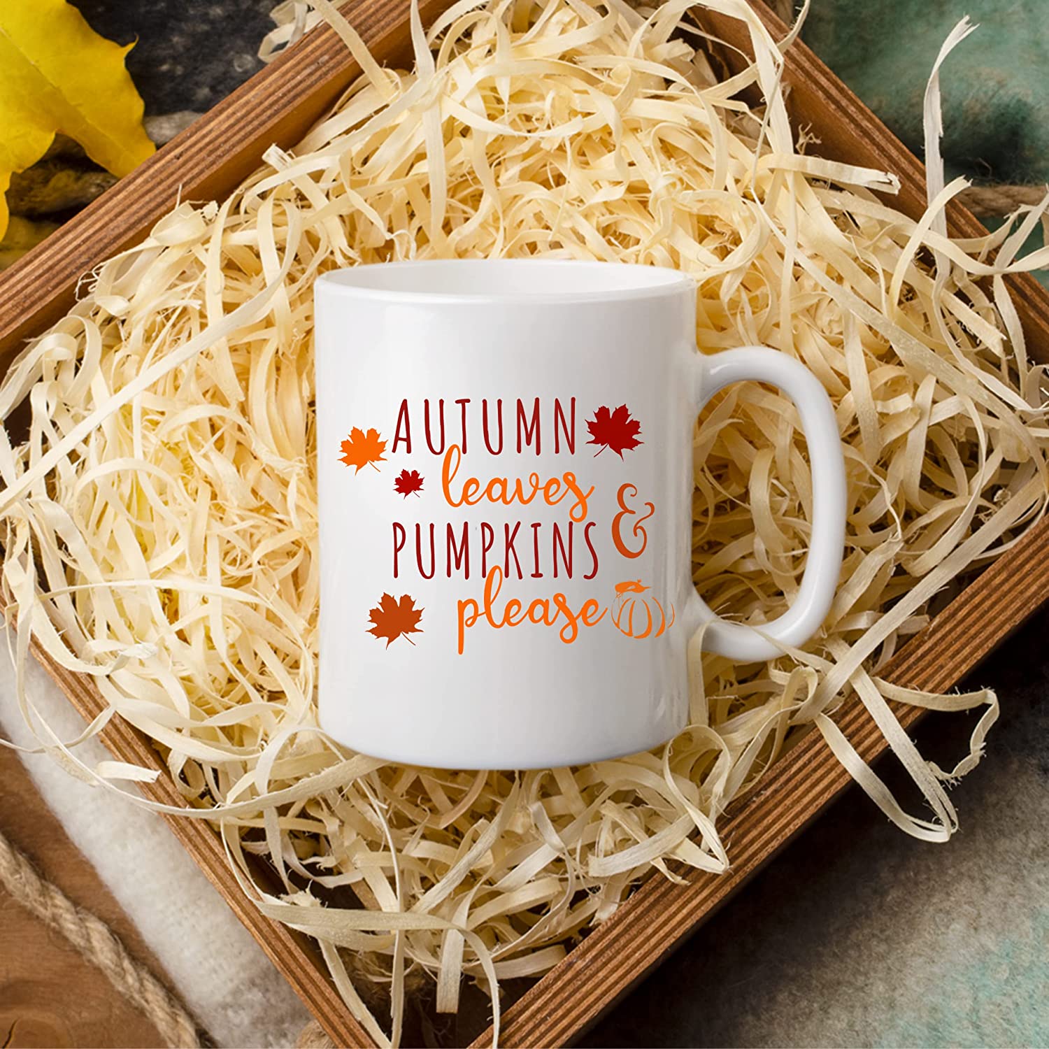 Autumn Leaves and Pumpkin Coffee Mug