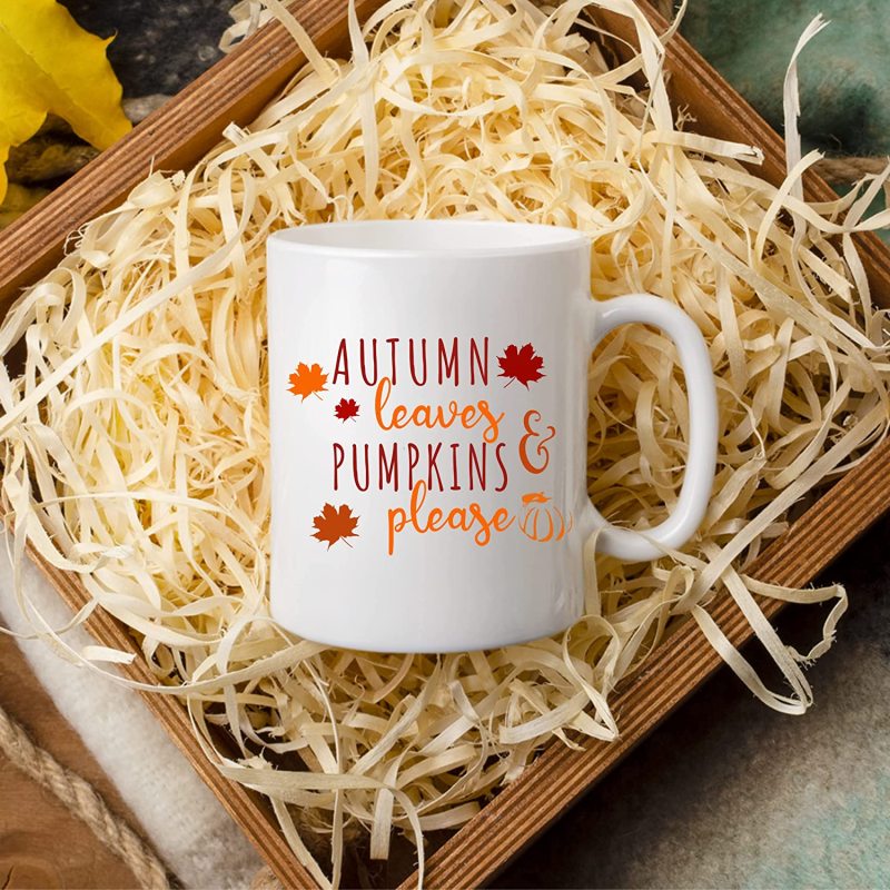 Autumn Leaves and Pumpkin Coffee Mug