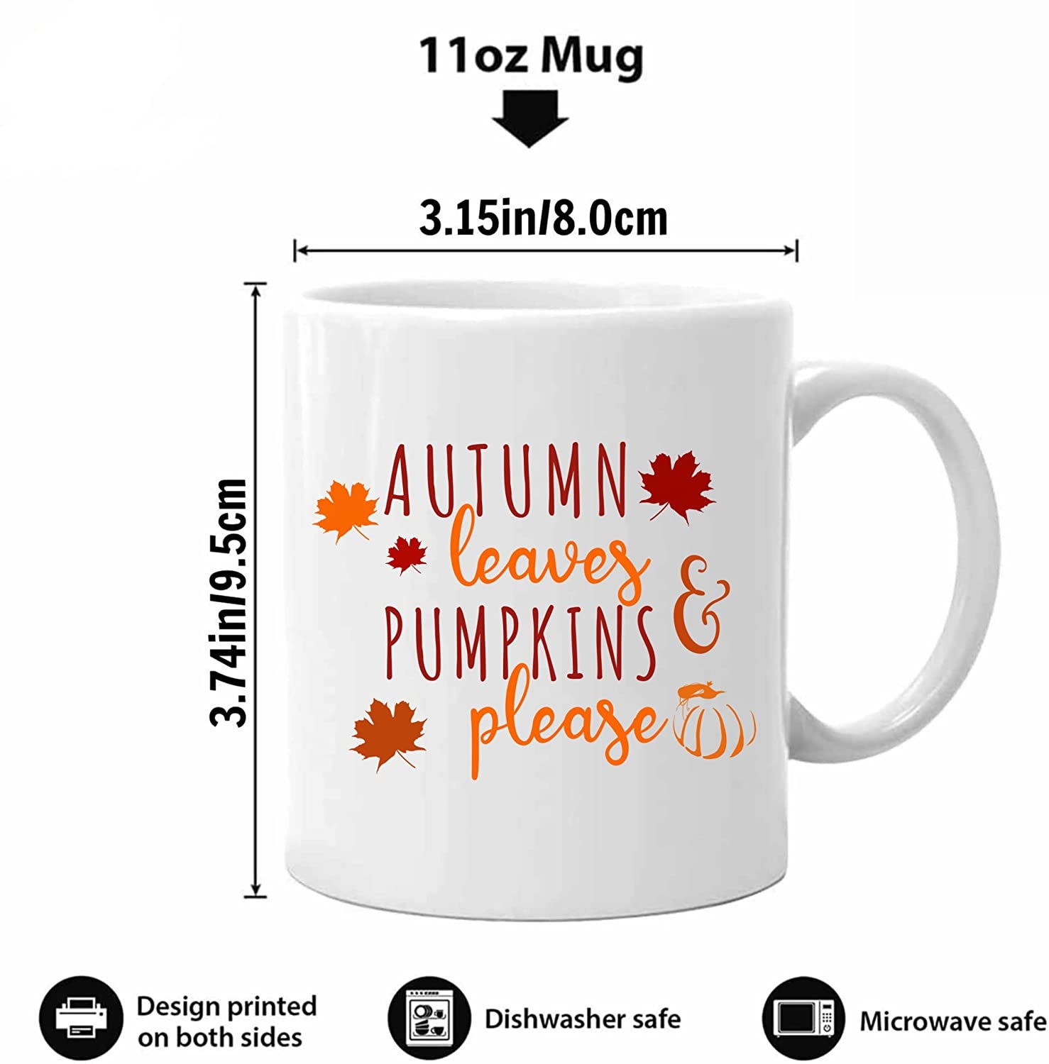 Autumn Leaves and Pumpkin Coffee Mug