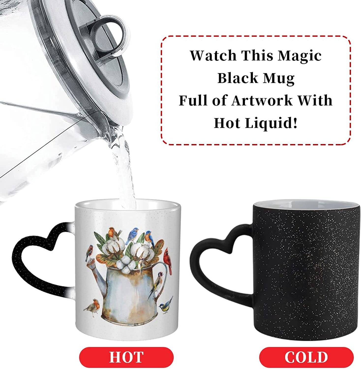 Heat Changing Sensitive Mug Birds