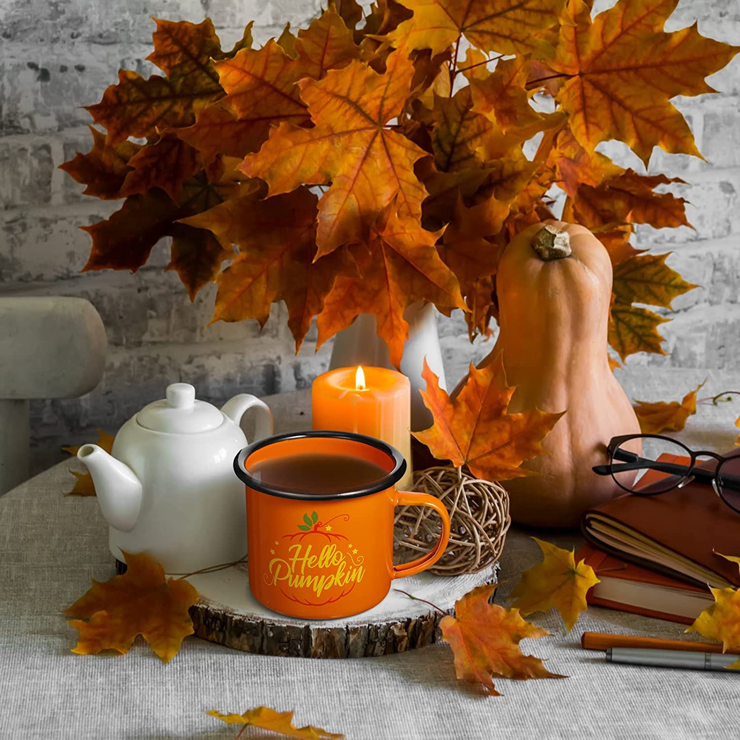 Hello Pumpkin Enamel Mug