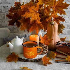 Hello Pumpkin Enamel Mug