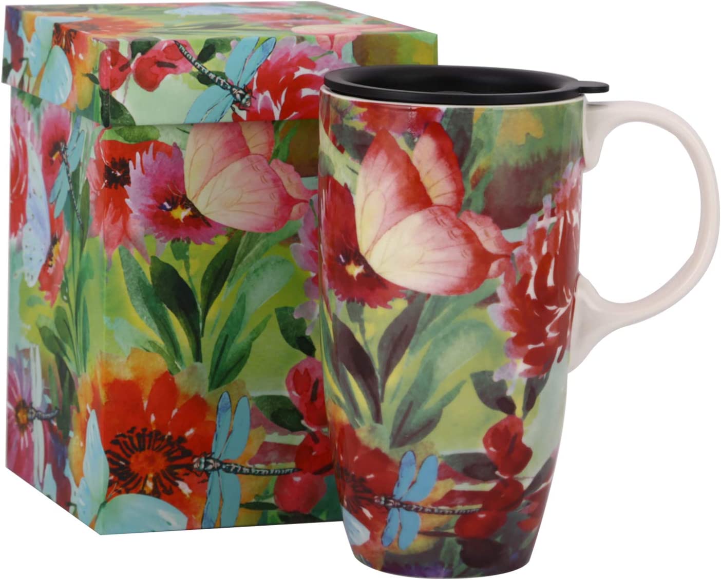 Butterfly and Dragonfly Coffee Ceramic Mug