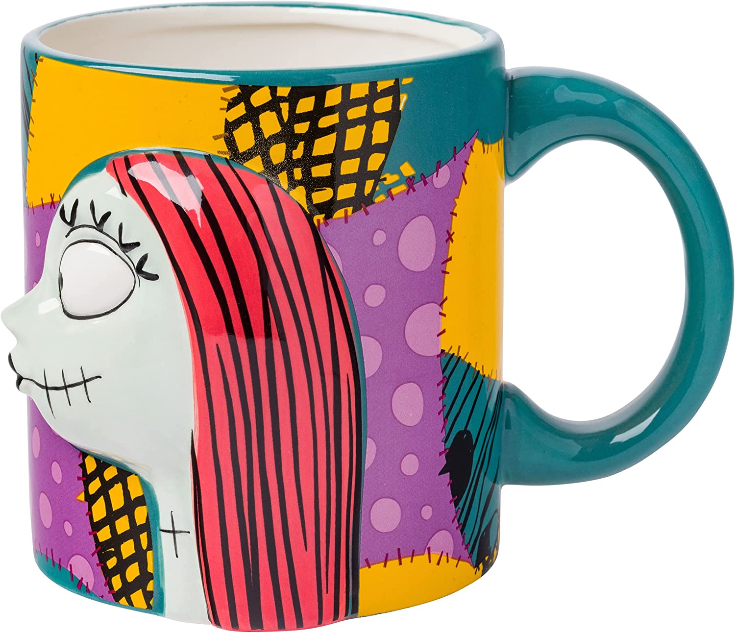 Nightmare Before Christmas Jack and Sally Kiss 3D Sculpted Mug