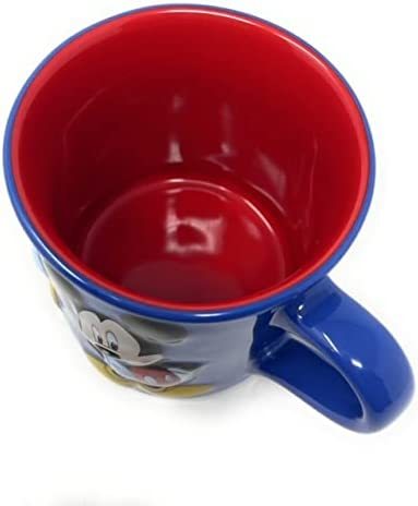 Mickey Mouse 3D Sculpted Blue And Red Ceramic Coffee Tea Mug