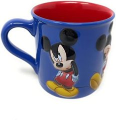 Mickey Mouse 3D Sculpted Blue And Red Ceramic Coffee Tea Mug