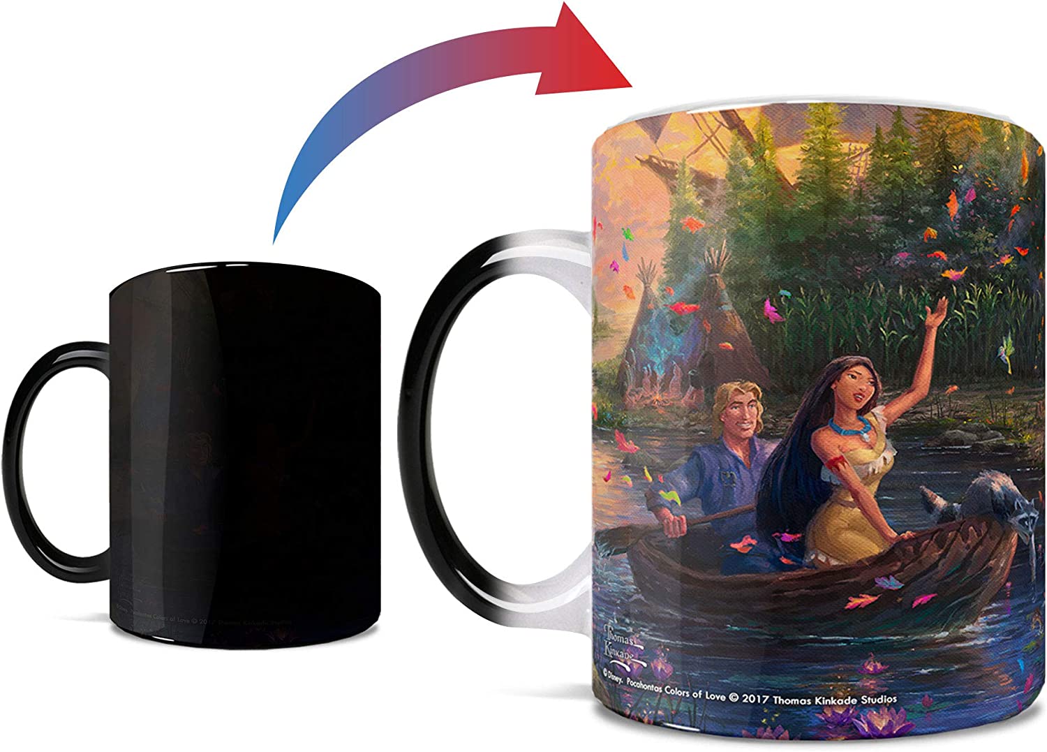 Thomas Kinkade Changing Heat Sensitive Ceramic Mug