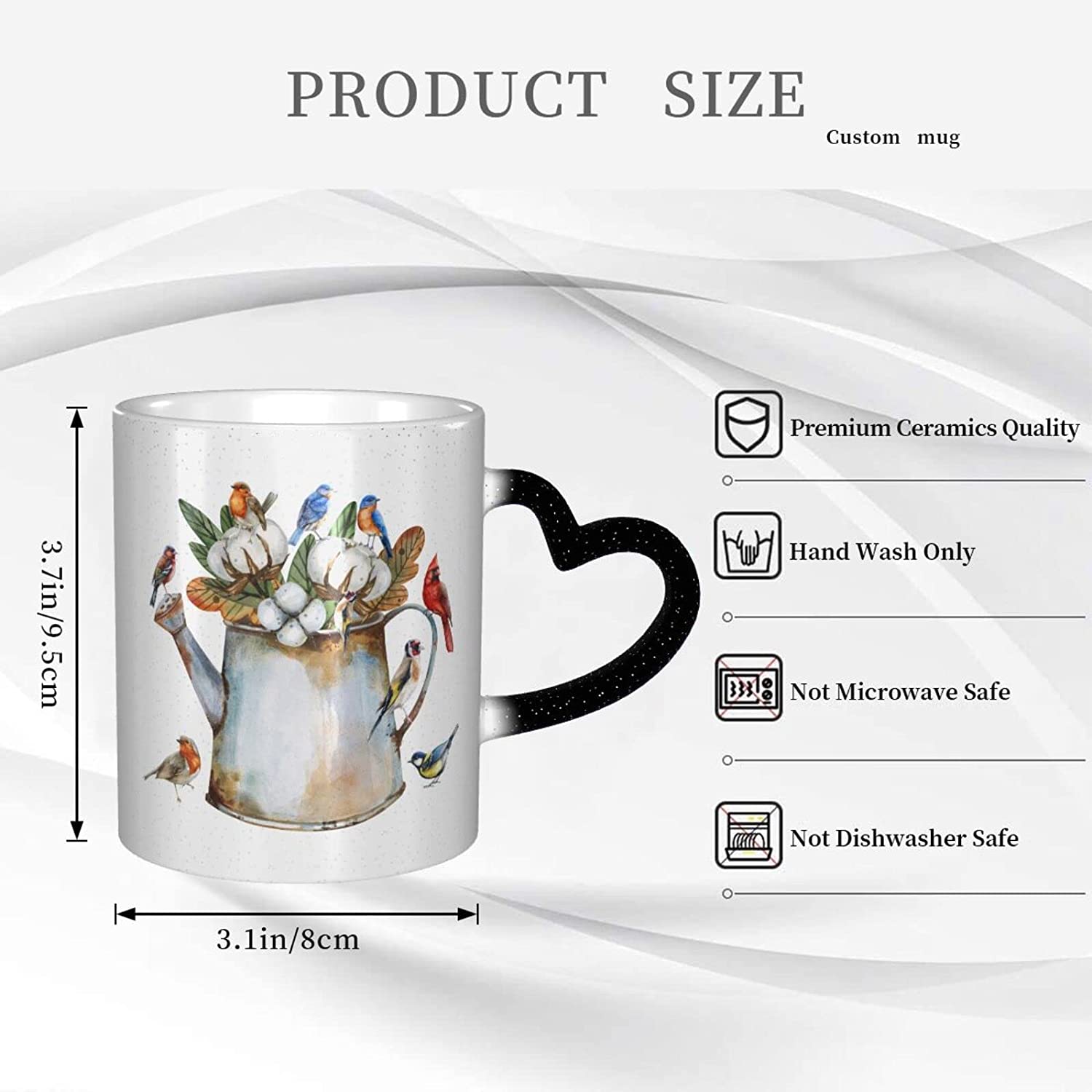 Heat Changing Sensitive Mug Birds