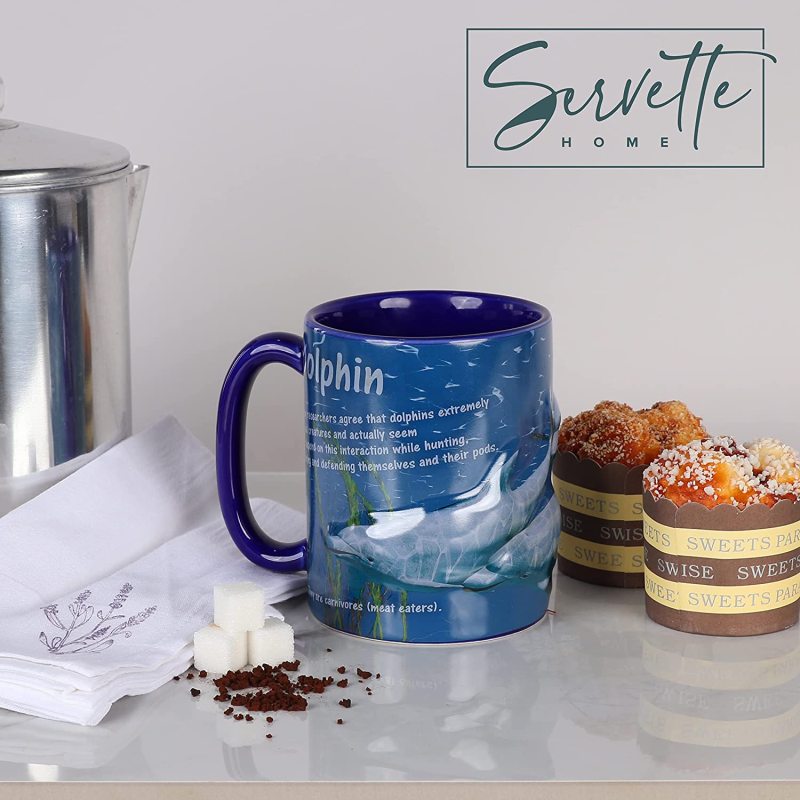 Dolphin 3D Large Mug 22oz - Dark Blue