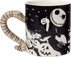 Nightmare Before Christmas Jack and Moonlight Snake Sculpted Handle Ceramic Mug