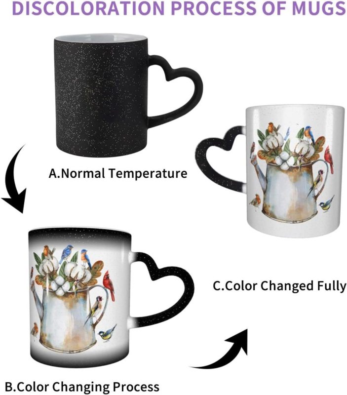Heat Changing Sensitive Mug Birds