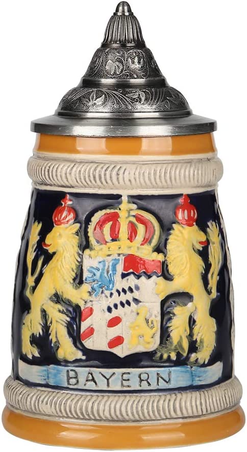 Beer Stein with Matel Pewter Lid
