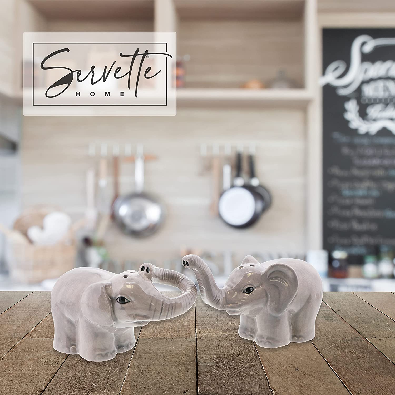 Interlocking Elephants Salt & Peppers Shakers