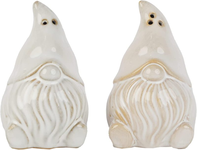 Gnome Salt and Pepper Shakers Christmas Gnome with Hat Over Eyes