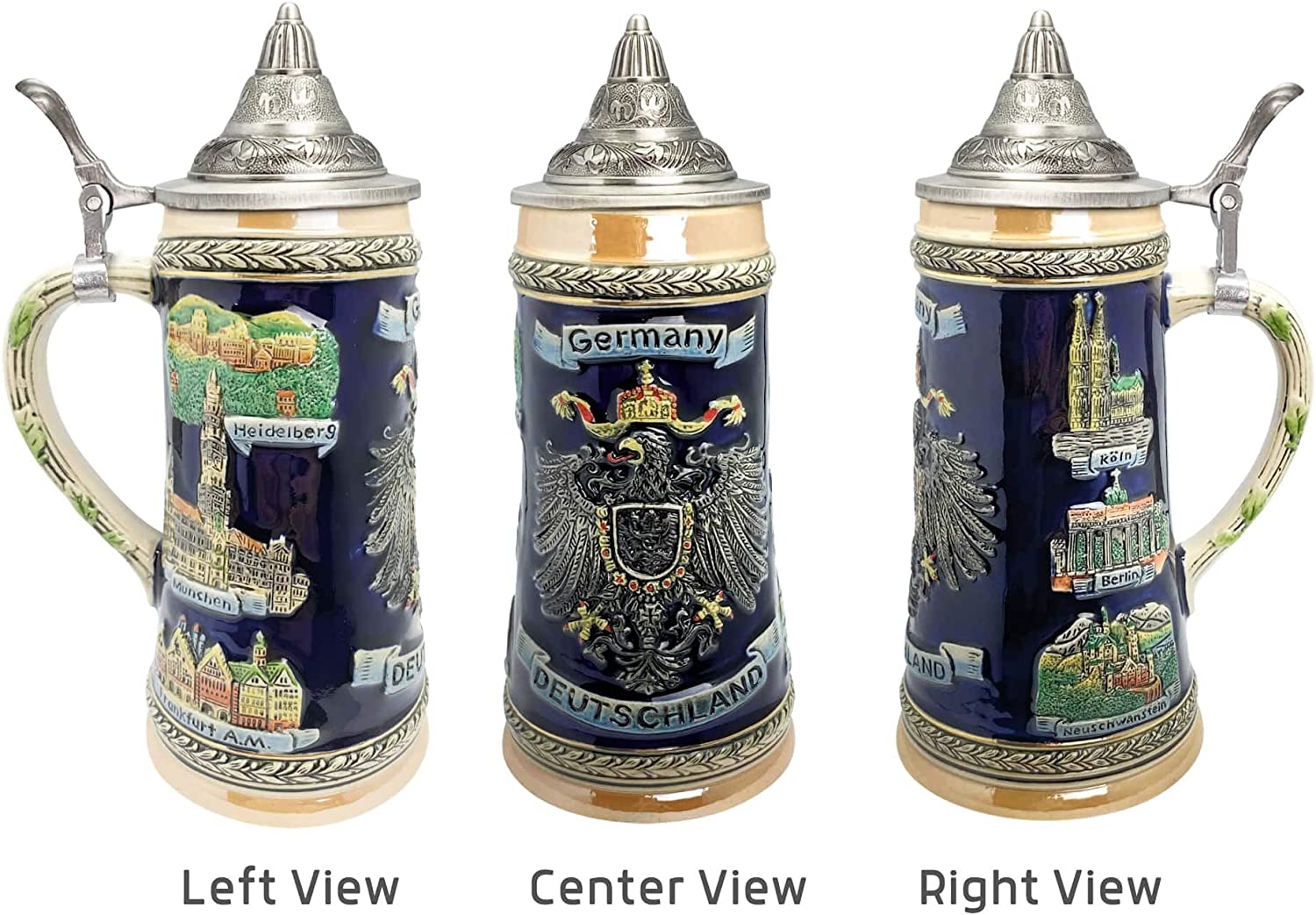 Deutschland Germany Eagle Deluxe Ceramic Beer Stein