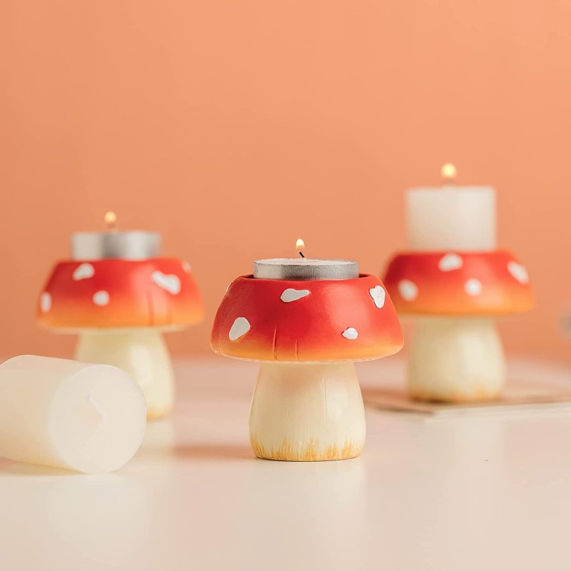Cute Mushroom Candle Holder