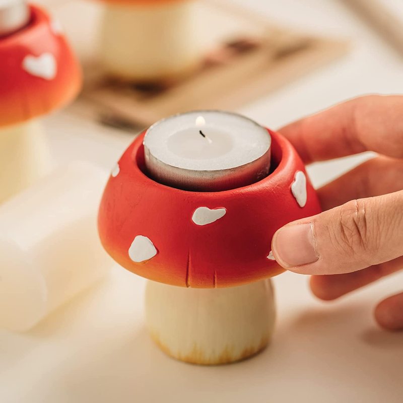 Cute Mushroom Candle Holder