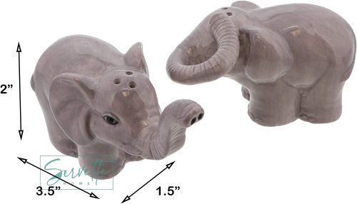 Interlocking Elephants Salt &amp; Peppers Shakers