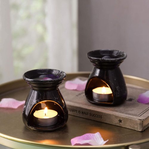 Black Ceramic Essential Oil Burner