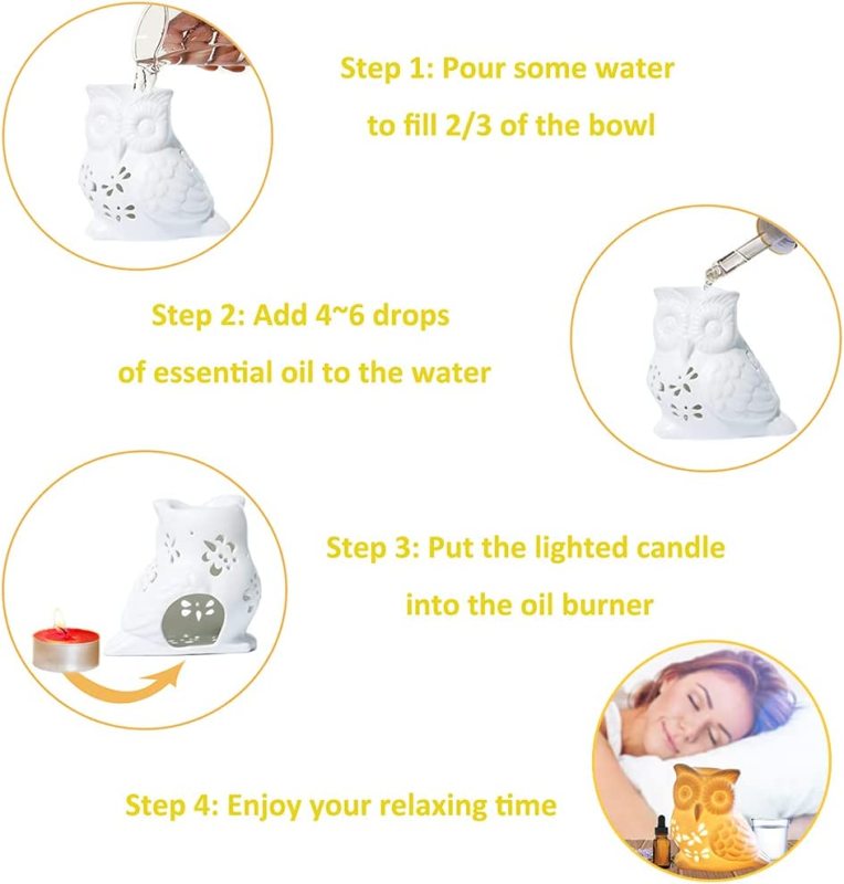 White Owl Ceramic Wax Warmer