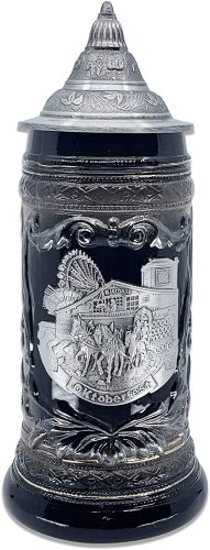1 Liter Charcoal Black Oktoberfest Beer Mug