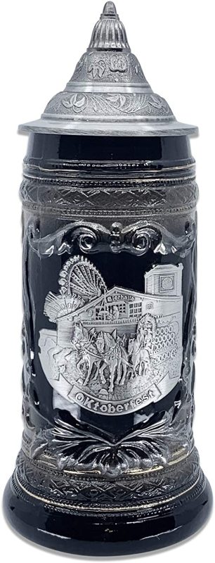 1 Liter Charcoal Black Oktoberfest Beer Mug