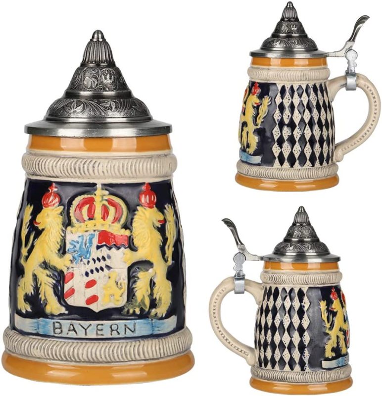 Beer Stein with Matel Pewter Lid