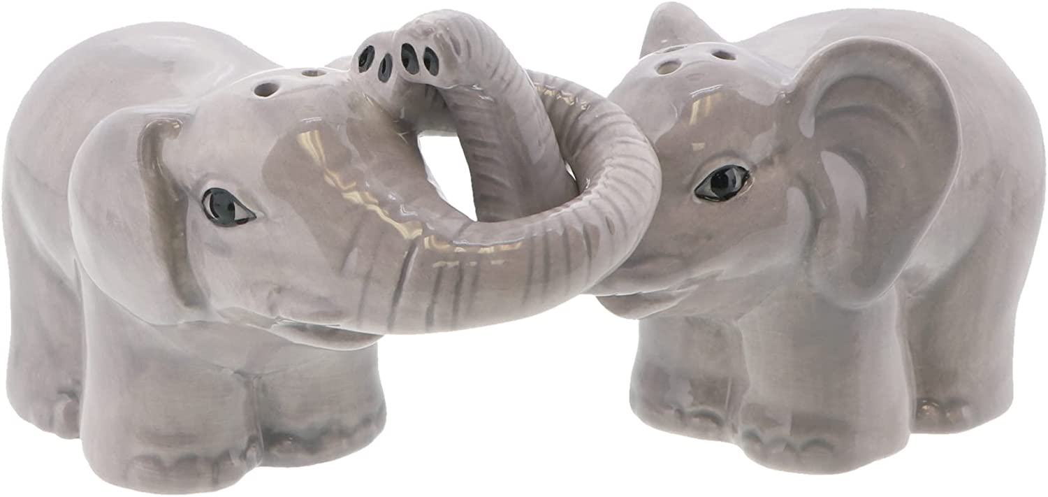 Interlocking Elephants Salt & Peppers Shakers