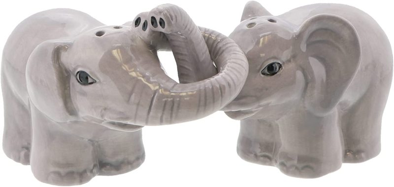 Interlocking Elephants Salt & Peppers Shakers