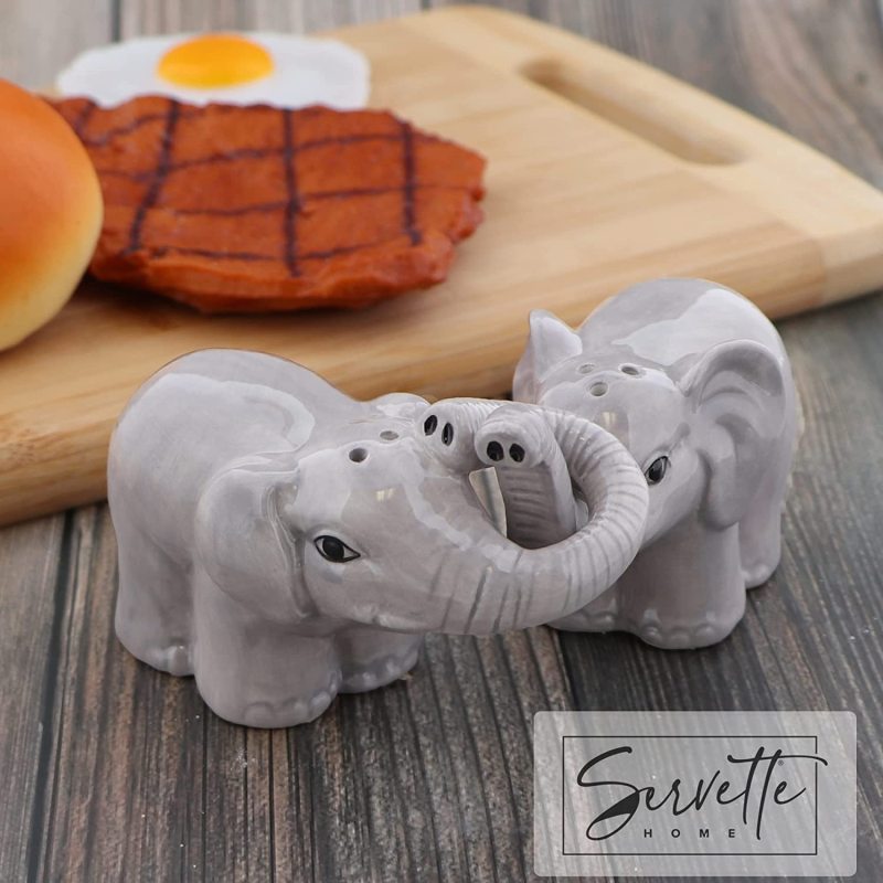 Interlocking Elephants Salt & Peppers Shakers