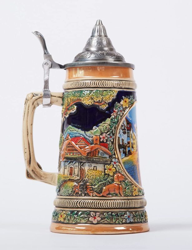 German Frankfurt Oktoberfest Tankard with Petwer Lid