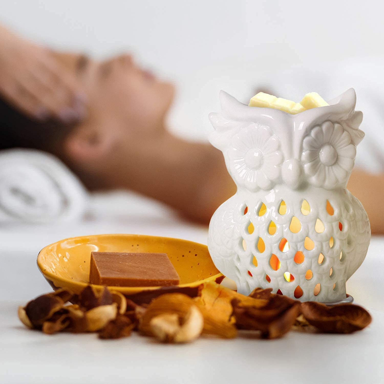 Ceramic Tealight Oil Burner with Tea Light Holder