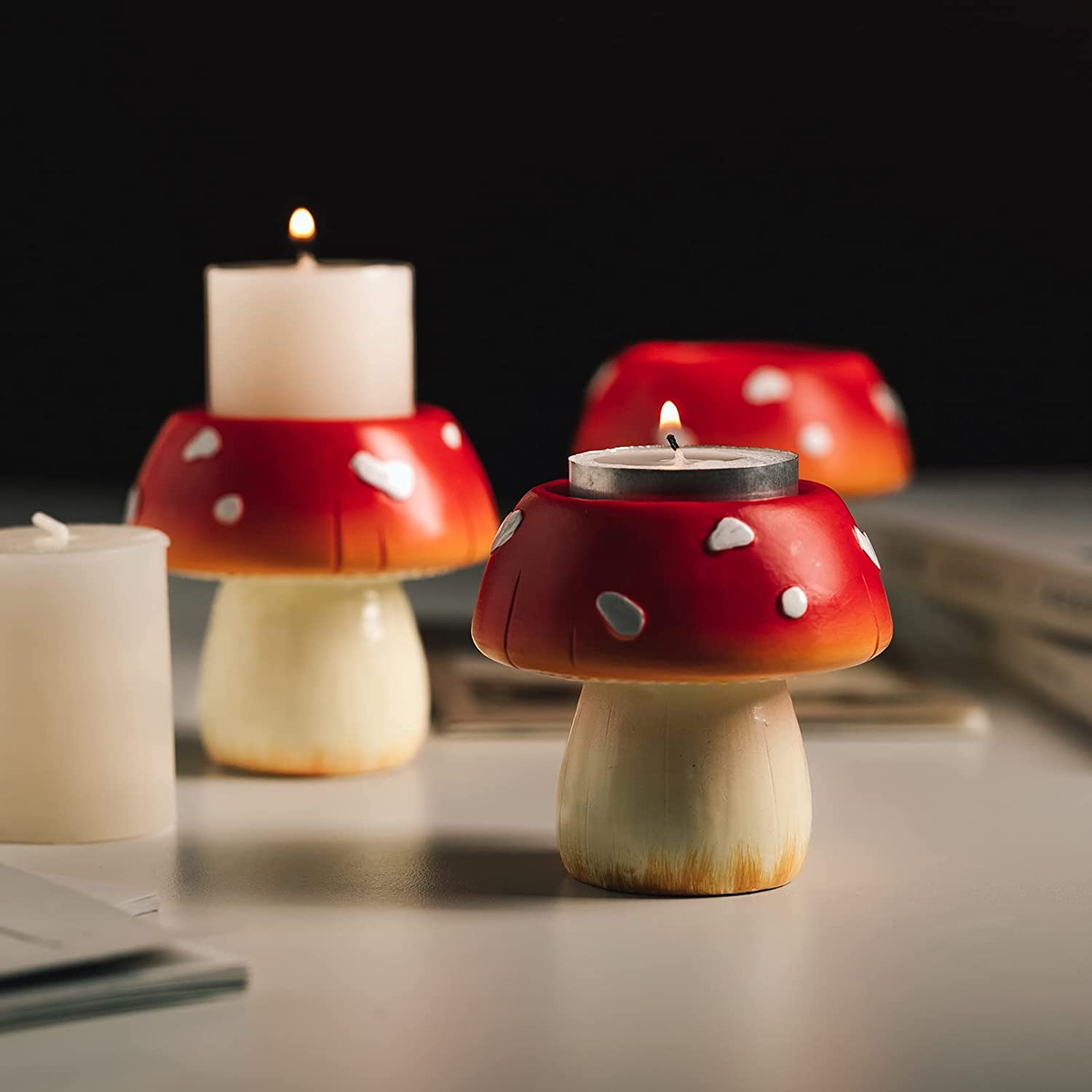 Cute Mushroom Candle Holder