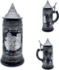 1 Liter Charcoal Black Oktoberfest Beer Mug