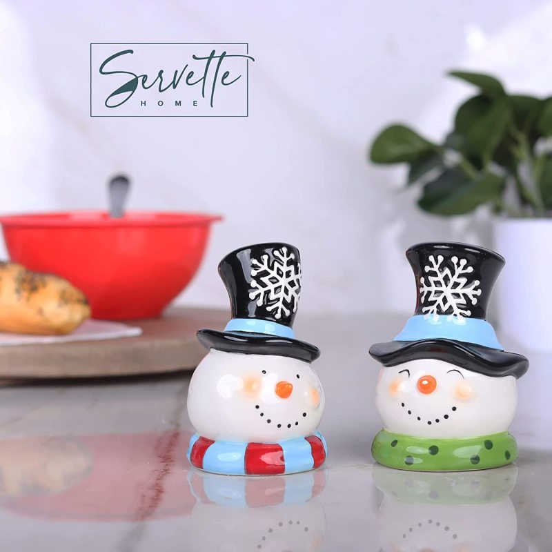 Snowman and Santa Salt and Pepper Shaker
