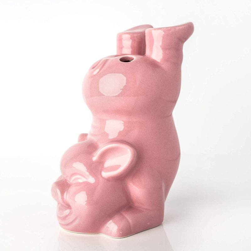 Pink Pig Bottoms Up Ceramic Cocktail Tiki Mug