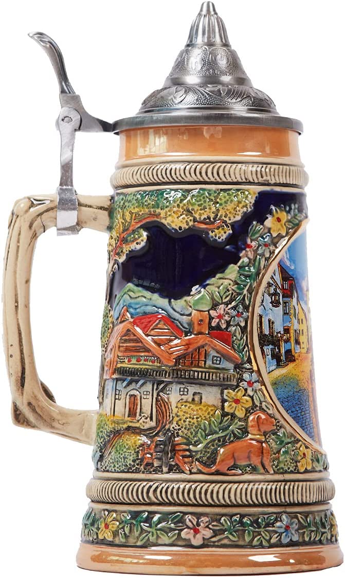 German Frankfurt Oktoberfest Tankard with Petwer Lid