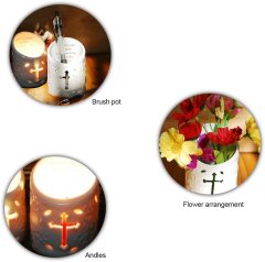 Ceramic Christian Cross Tealight Candle Holder