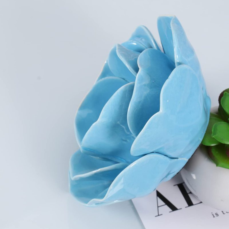 Ceramic Lights Holder Candlesticks- Lotus Blue