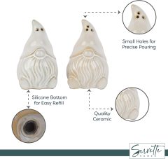 Gnome Salt and Pepper Shakers Christmas Gnome with Hat Over Eyes