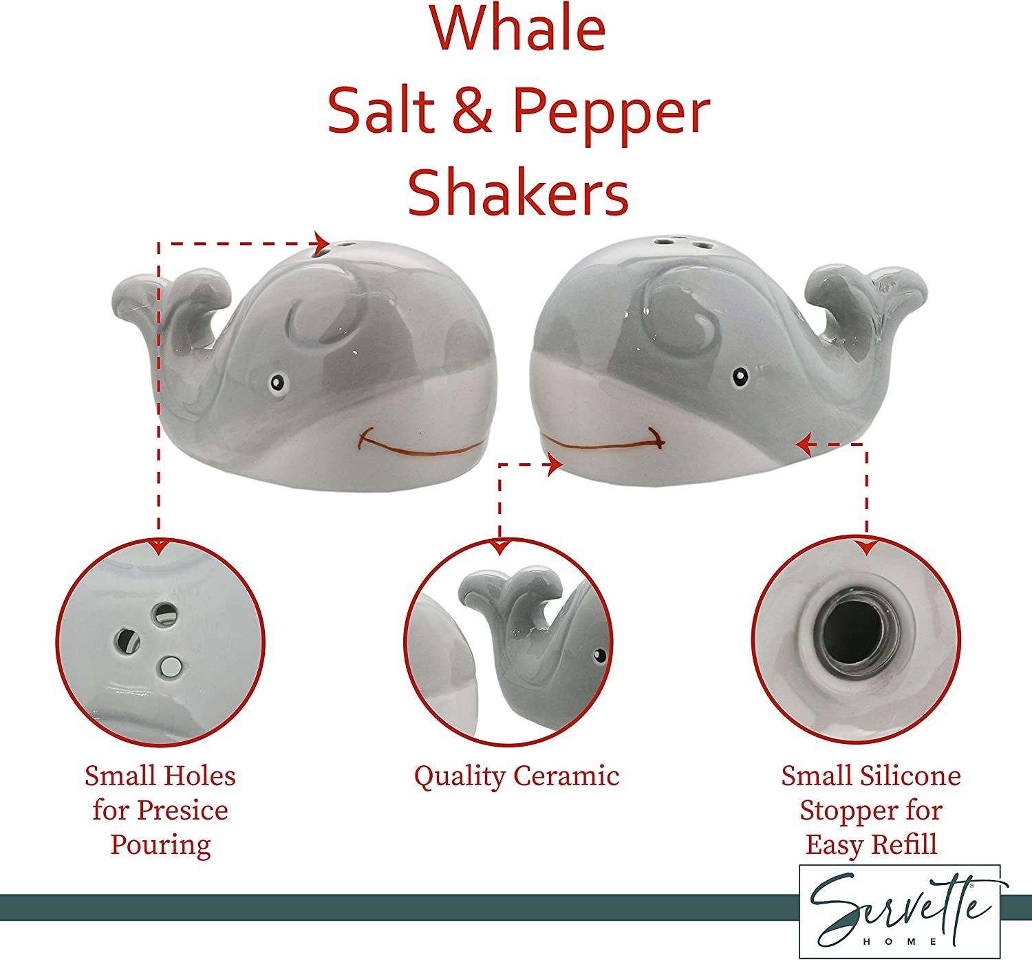 Grey Whale Pepper Shaker