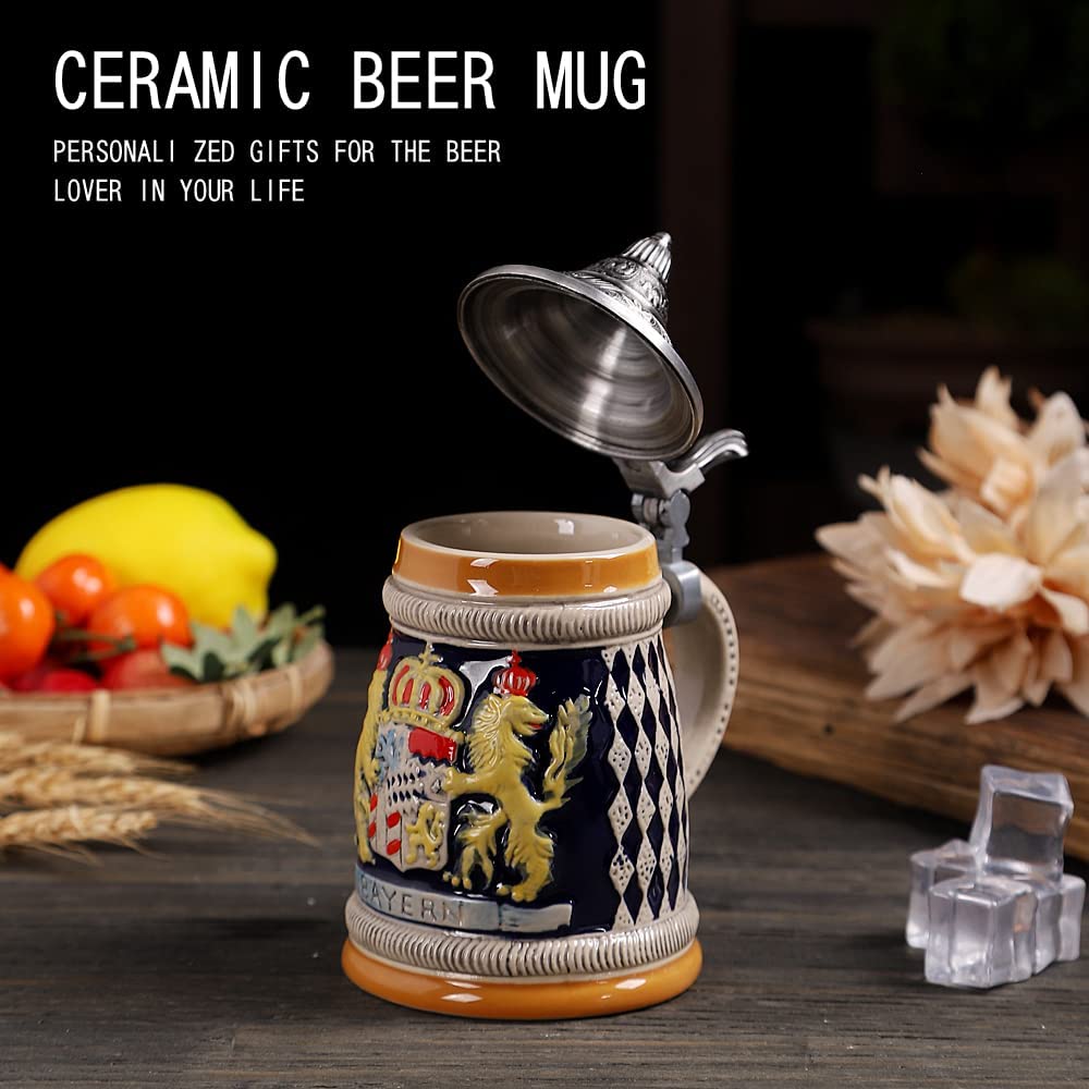 Beer Stein with Matel Pewter Lid