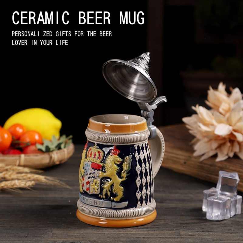Beer Stein with Matel Pewter Lid