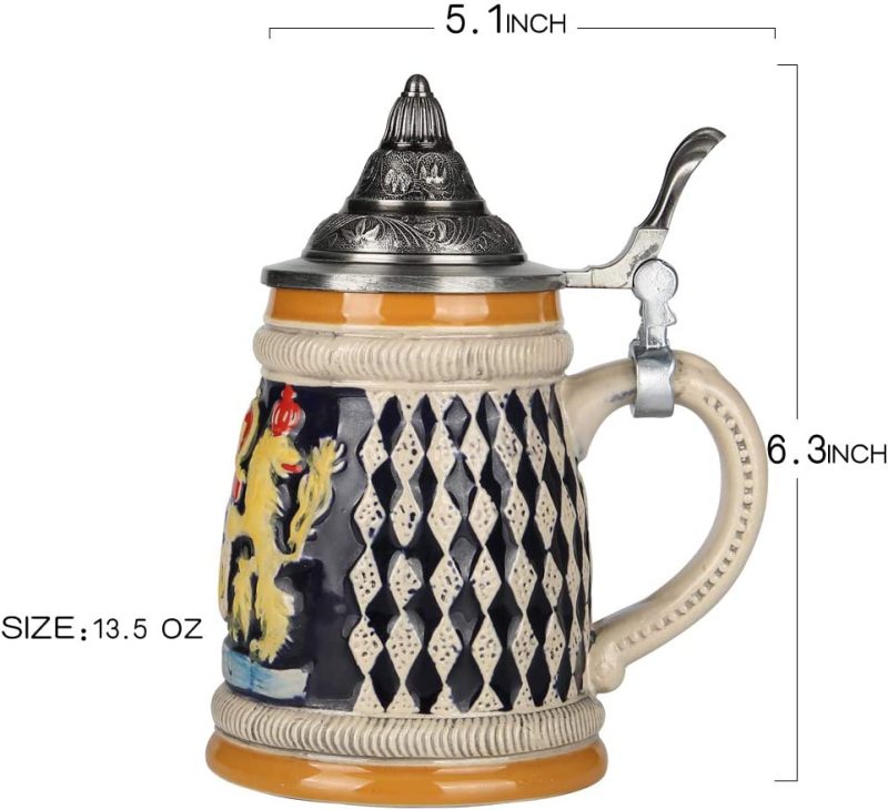 Beer Stein with Matel Pewter Lid