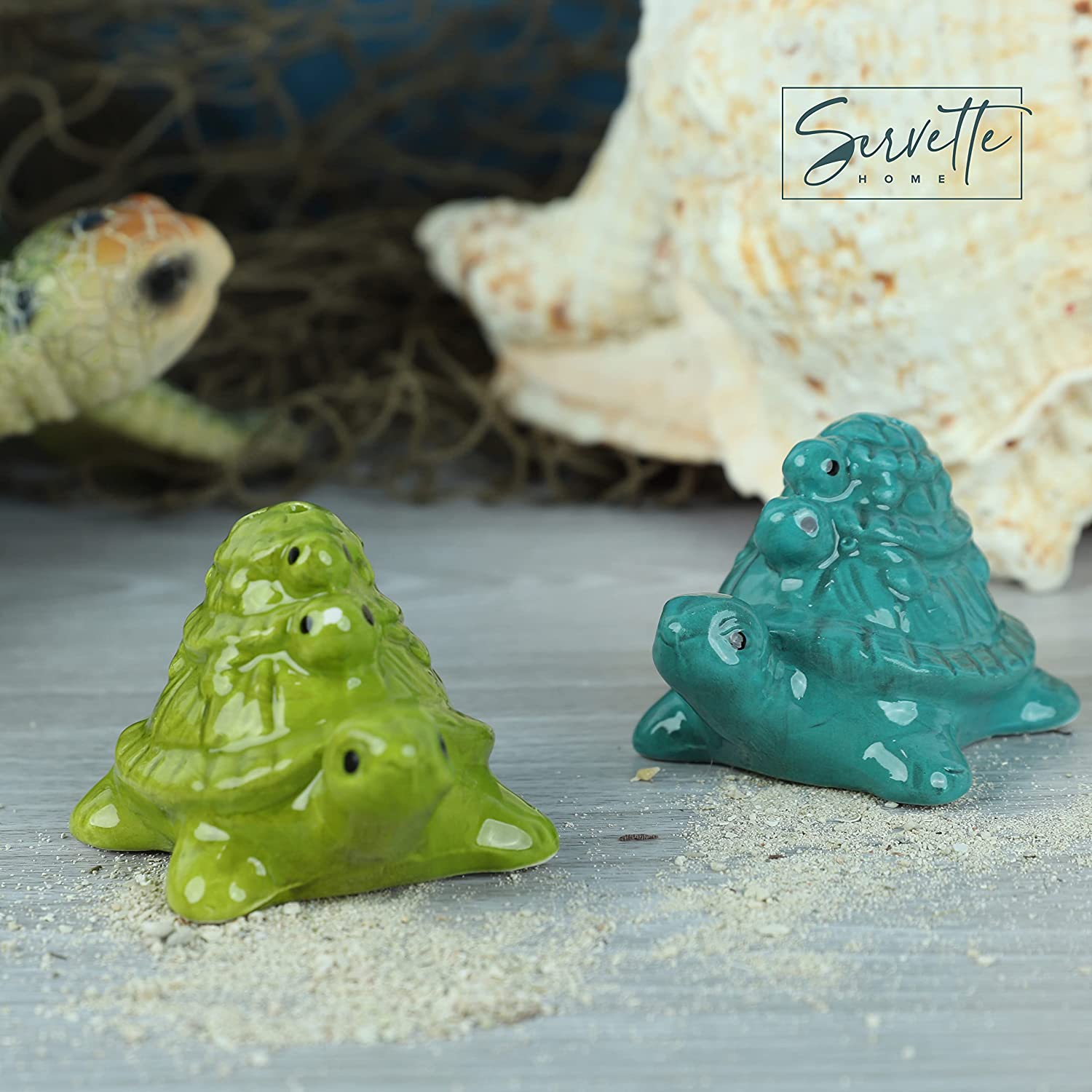 Green Turtle Towers Salt and Pepper Shaker
