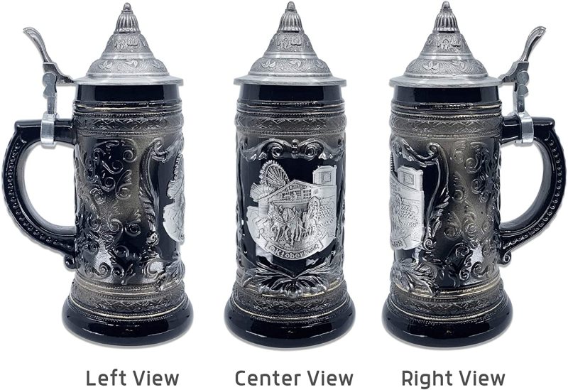 1 Liter Charcoal Black Oktoberfest Beer Mug