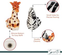 Giraffe & Zebra Salt & Peppers Shakers