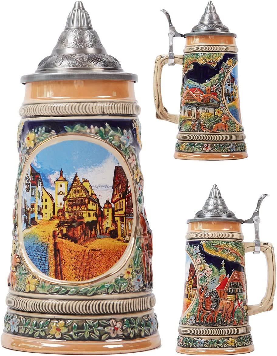 German Frankfurt Oktoberfest Tankard with Petwer Lid